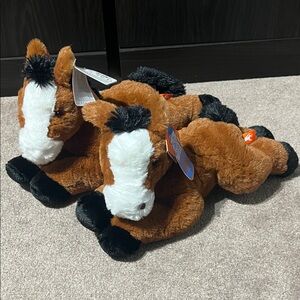 Plush Horse Toys- Brown and White